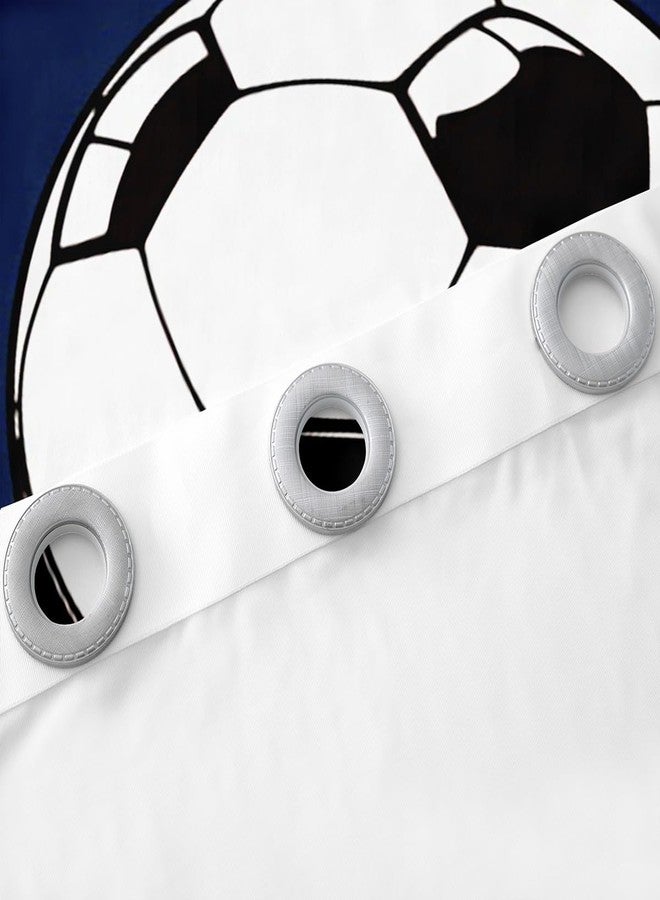 Feelyou Football Curtains for Bedroom Living Room (2 Panels, 52 x 84 Inch) Soccer Darkening Drapes Kids Boys Girls Soccer Ball Game Navy Blue 30%-50% Blackout Curtains Sports Theme Window Treatments - Image 5