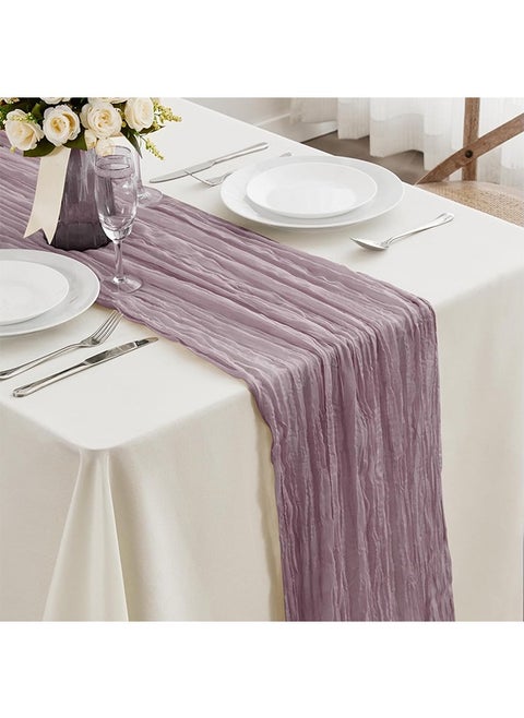 Cheesecloth Table Runner 90x340cm Purple,Translucent Table Decor for Wedding Reception, Party Decoration, Table Centerpiece