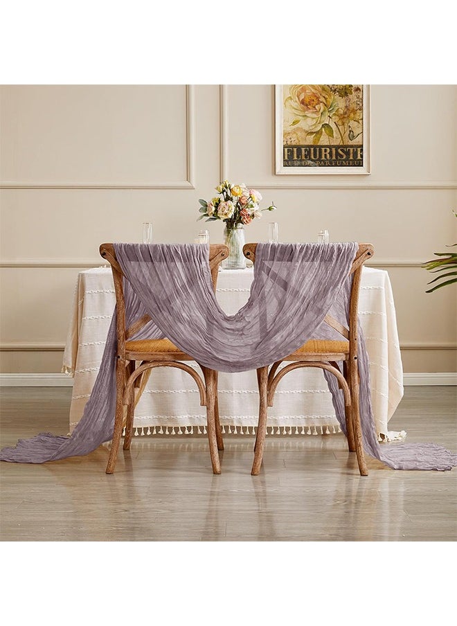 Cheesecloth Table Runner 90x340cm Purple,Translucent Table Decor for Wedding Reception, Party Decoration, Table Centerpiece