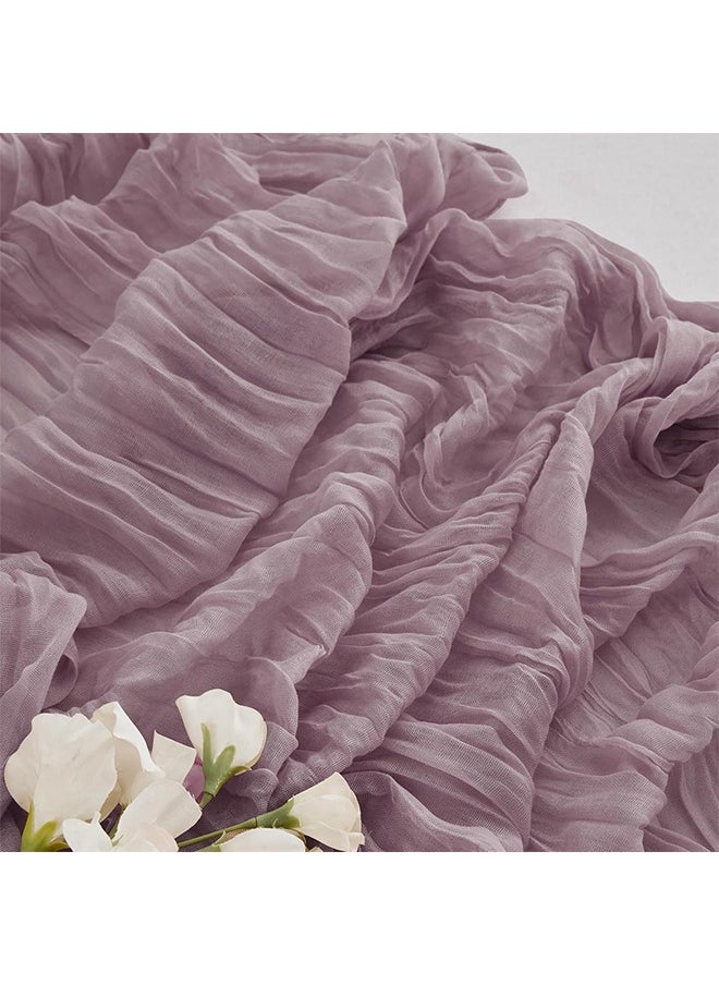 Cheesecloth Table Runner 90x340cm Purple,Translucent Table Decor for Wedding Reception, Party Decoration, Table Centerpiece