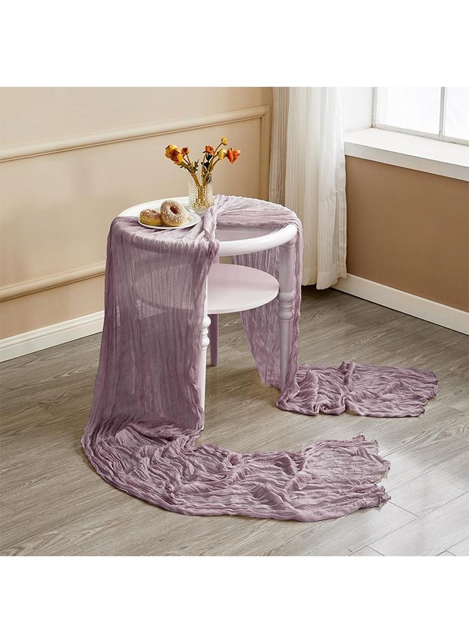 Cheesecloth Table Runner 90x340cm Purple,Translucent Table Decor for Wedding Reception, Party Decoration, Table Centerpiece