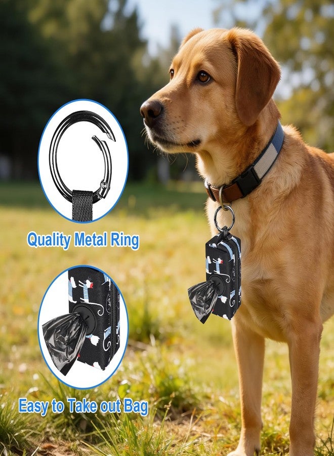 SIDESUGAR 2pack Dog Poop Bag Holder, Lightweight Zippered Dog Poop Bag Holders for Leashes, Reusable Small Puppy Pet Waste Bags Dispenser Pouch with Clip-On Pink/Black - Image 2