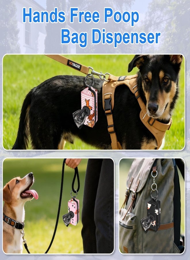 SIDESUGAR 2pack Dog Poop Bag Holder, Lightweight Zippered Dog Poop Bag Holders for Leashes, Reusable Small Puppy Pet Waste Bags Dispenser Pouch with Clip-On Pink/Black - Image 5