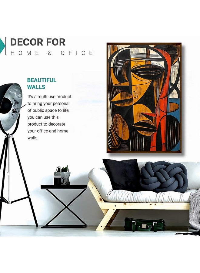 Nozvera African Modern Art Canvas Painting with Frame | Big Size Abstract Wall Decor Items | Colorful Canvas Painting for Wall Decoration | Wall Art for Living Room, Bedroom, Home, Office - Image 5