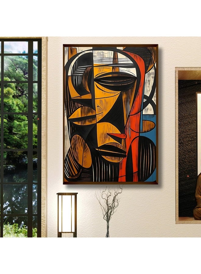 Nozvera African Modern Art Canvas Painting with Frame | Big Size Abstract Wall Decor Items | Colorful Canvas Painting for Wall Decoration | Wall Art for Living Room, Bedroom, Home, Office - Image 1