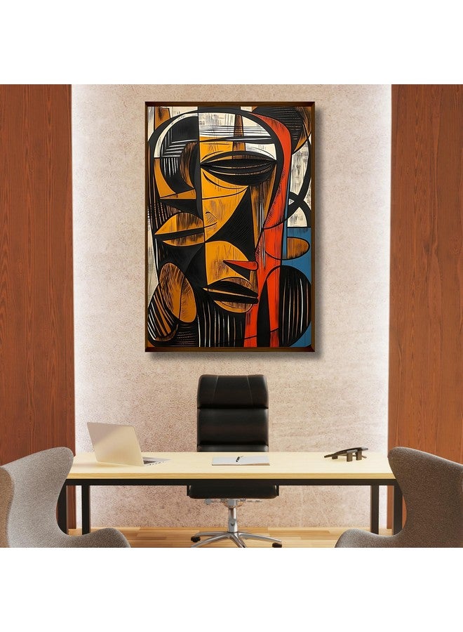 Nozvera African Modern Art Canvas Painting with Frame | Big Size Abstract Wall Decor Items | Colorful Canvas Painting for Wall Decoration | Wall Art for Living Room, Bedroom, Home, Office - Image 2