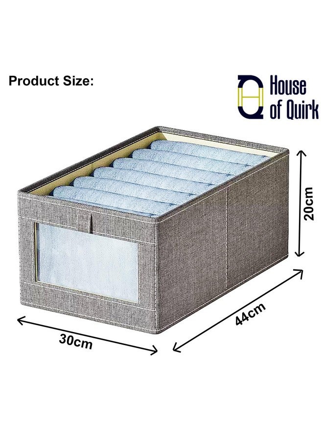 HOUSE OF QUIRK House of Quirk Durable and Versatile Closet Drawer Organizers and Storage Baskets, Rectangle Storage Boxes, Fabric Storage Containers For Pants, Shirt, Sweaters, Bra Panty, Socks (Grey,Pack of 2)  - Image 3