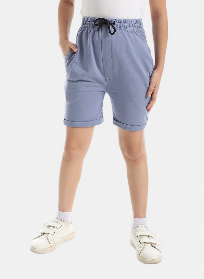 Andora Elastic Waist With Drawstrings Shorts_Grey - Image 1