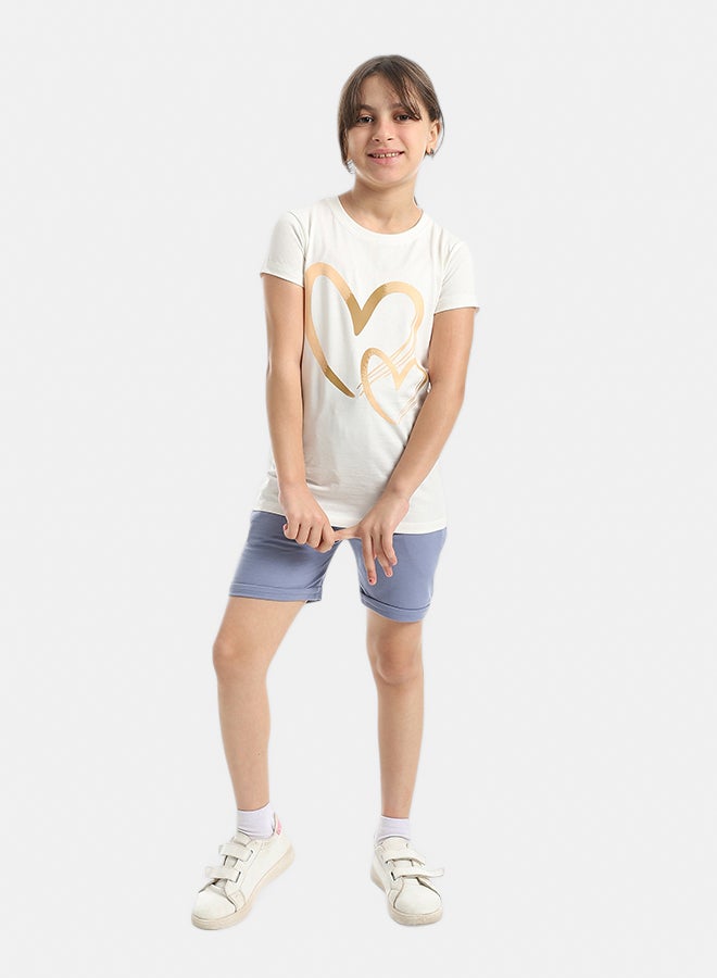 Andora Elastic Waist With Drawstrings Shorts_Grey - Image 4