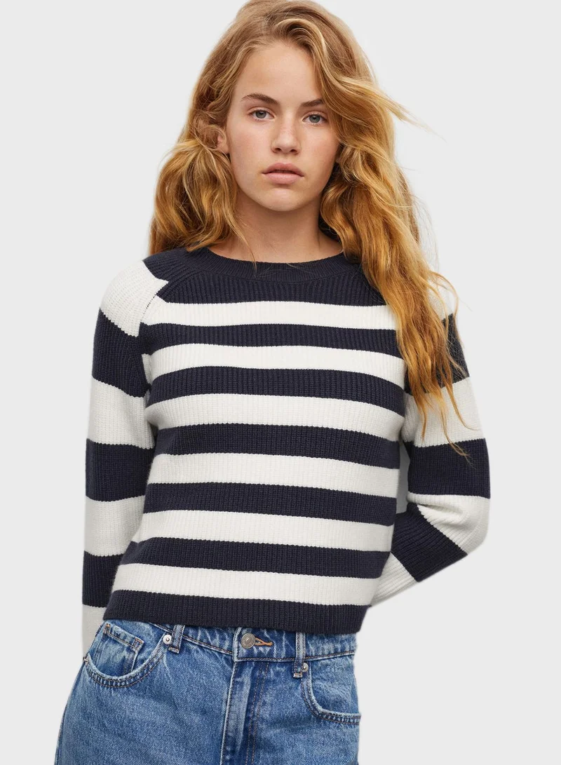 MANGO Kids Striped Knitted Sweater