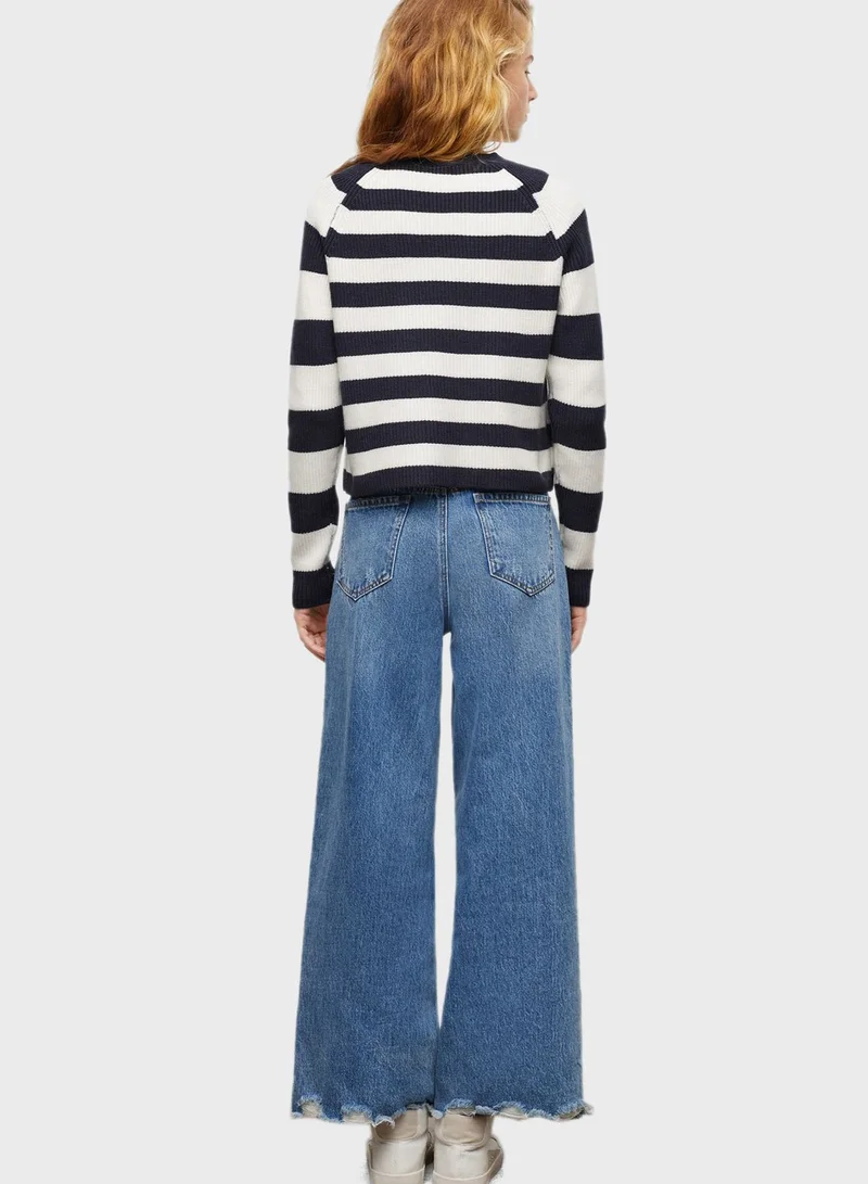MANGO Kids Striped Knitted Sweater