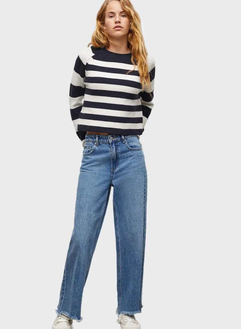MANGO Kids Striped Knitted Sweater