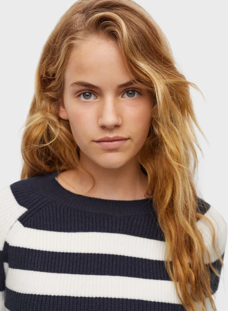 MANGO Kids Striped Knitted Sweater