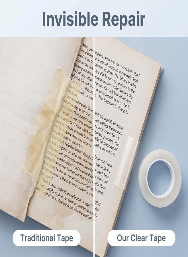 BRYHZKCM 2 Inch Bookbinding Repair Tape,Clear Library Tape, Library Book Binding Glue, Essential Repair Tape for Reinforcing, Protecting, and Covering Old Books - Image 5