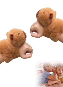 KASTWAVE Capybara Plush Toy,Stuffed Animals Slap Bracelet,Plush Animal Wristband,Capybara Doll Gift for Boys and Girls,Capybara Slap Rings,Cute Capybara Stuffed Toy, Home Decoration (2Pcs)  - Image 1