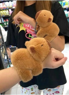 KASTWAVE Capybara Plush Toy,Stuffed Animals Slap Bracelet,Plush Animal Wristband,Capybara Doll Gift for Boys and Girls,Capybara Slap Rings,Cute Capybara Stuffed Toy, Home Decoration (2Pcs)  - Image 4