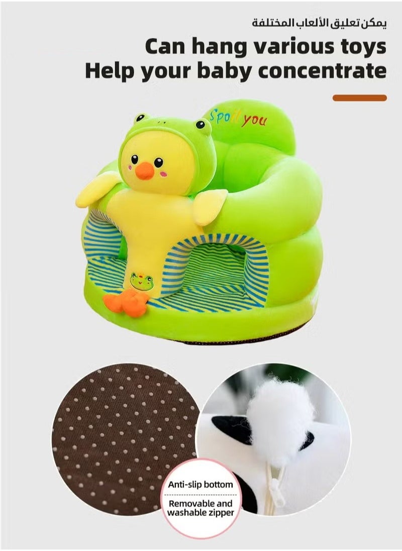 MIXDE Baby Sofa Learn Sitting Chair, Nursery Sit Support Plush Seat, Soft Hugging Pillow Cushion, Infant Floor Seats, Non-slip Armchair, Cartoon Animal Design, Gift for Kids Boys Girls  - Image 3
