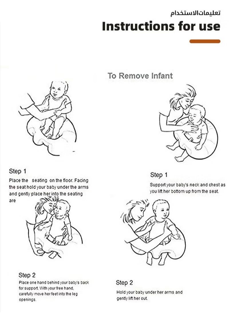 MIXDE Baby Sofa Learn Sitting Chair, Nursery Sit Support Plush Seat, Soft Hugging Pillow Cushion, Infant Floor Seats, Non-slip Armchair, Cartoon Animal Design, Gift for Kids Boys Girls  - Image 4