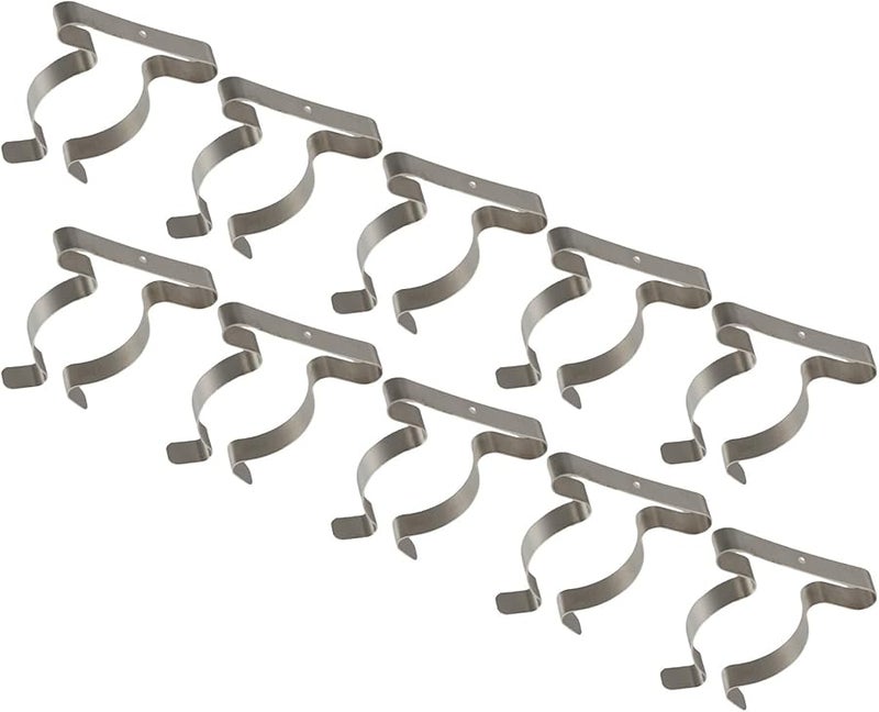 Manganese Steel Heavy Duty Wall Mount Tool Holder Clips 10 Pack Silver 50mm - Image 2