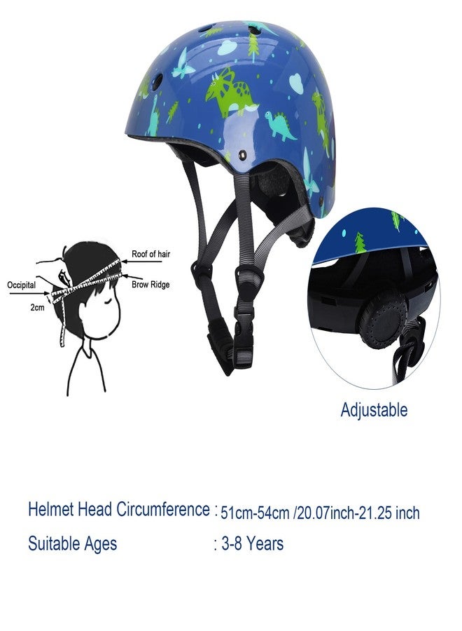 Uyomal Kids Helmet with Knee Pads Elbow Pads and Wrist Guards,Child Protective Gear for Boys Girls Age 3-5-8 Years fit Roller Skates, Skateboarding, Scooter Bicycle Skate Scooter Skateboard (Blue) - Image 5