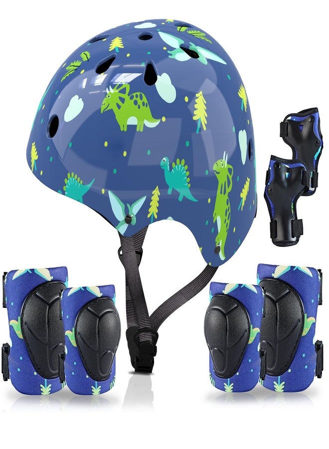 Uyomal Kids Helmet with Knee Pads Elbow Pads and Wrist Guards,Child Protective Gear for Boys Girls Age 3-5-8 Years fit Roller Skates, Skateboarding, Scooter Bicycle Skate Scooter Skateboard (Blue) - Image 1