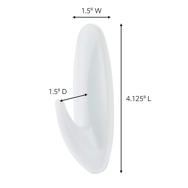 كوماند خطاف حمام كبير من كوماند ديزاينر، خطاف واحد أبيض مع شرائط مقاومة للماء (17083B-Es) لتنظيم مسكنك - Image 2