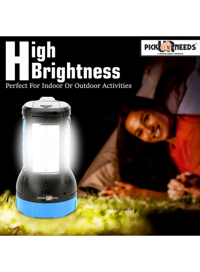 Pick Ur Needs Rechargeable Long Range Search Torch Light 50W with 2 Side Emergency Tube Light (Blue) - Image 3