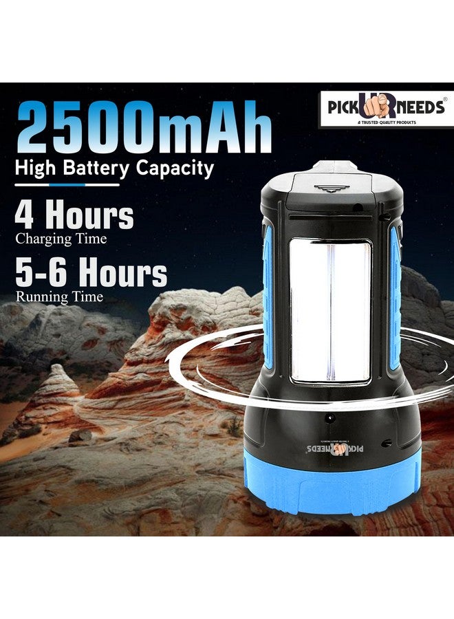 Pick Ur Needs Rechargeable Long Range Search Torch Light 50W with 2 Side Emergency Tube Light (Blue) - Image 2