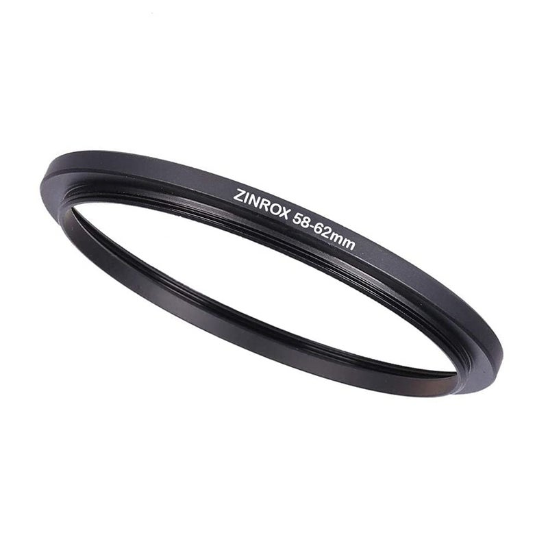 ZINROX® 58-62mm Step Up Lens Filter Adapter Ring, Set of 1 Piece - Size : 58mm to 62mm Stepping Ring - Image 1