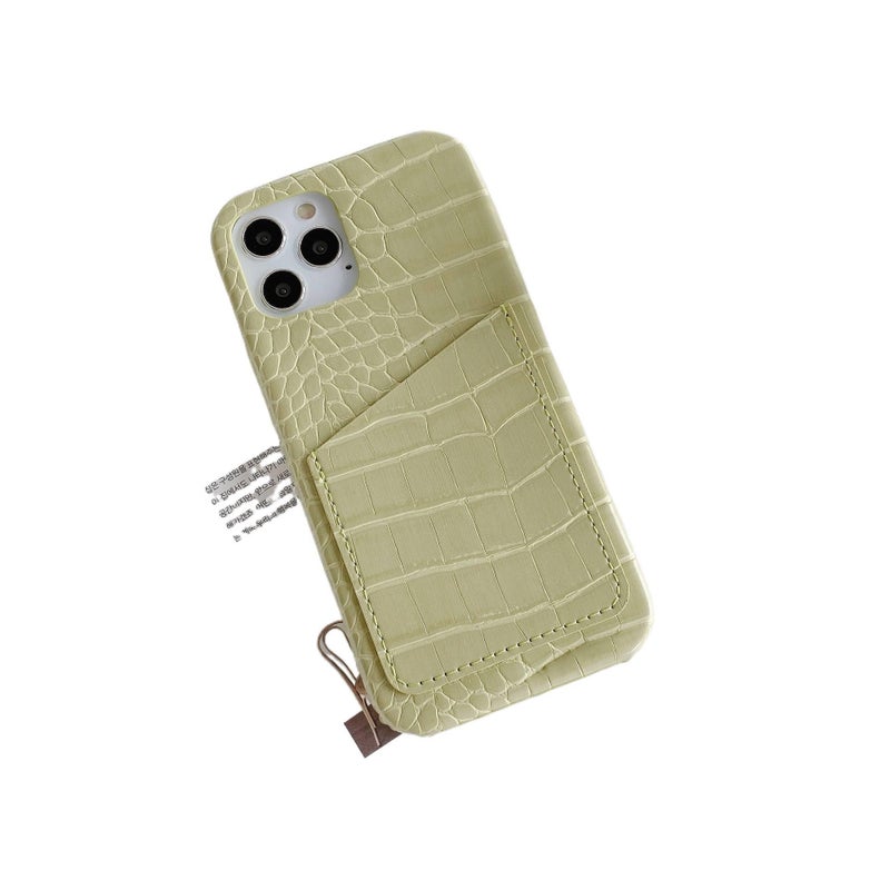 Protective Case, Card Holder, PC, Green, Cover for iPhone 7 - Image 1