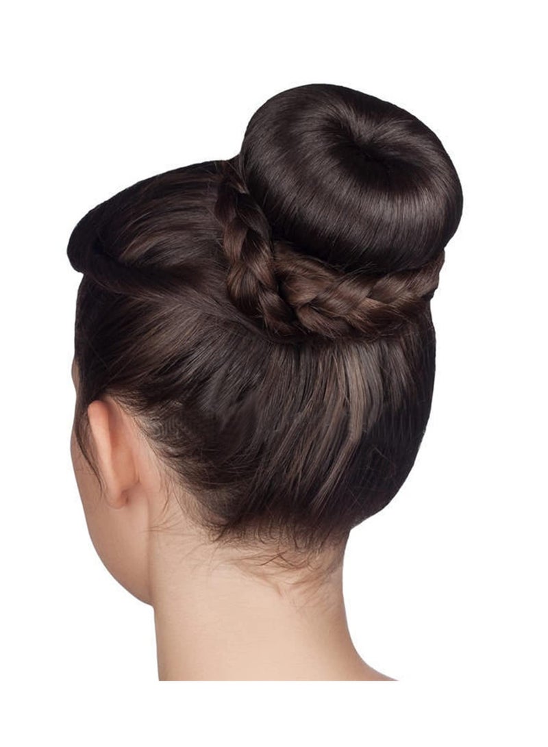 QIRRA Hair Bun Maker Set, 37 Pieces (2 Large, 2 Medium, 2 Small) Donut Bun Makers, 10 Elastic Hair Ties, 20 Bobby Pins, 1 Comb - Black  - Image 3