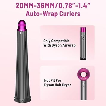 ZEPHBLOW 20MM36MM078in14in Long Curling Iron Barrels Attachment for Dyson Airwrap HS01 HS05 AutoWrap Curlers for Professional Barrels Curl and Wave Curl Hair Rose - Image 2