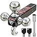 Ayleid Trailer Hitch TriBall Mount with Hook Pin Balls Sized 178 2 2516 inches Tow Hitch with AntiTheft Locking Pin Silver - Image 2