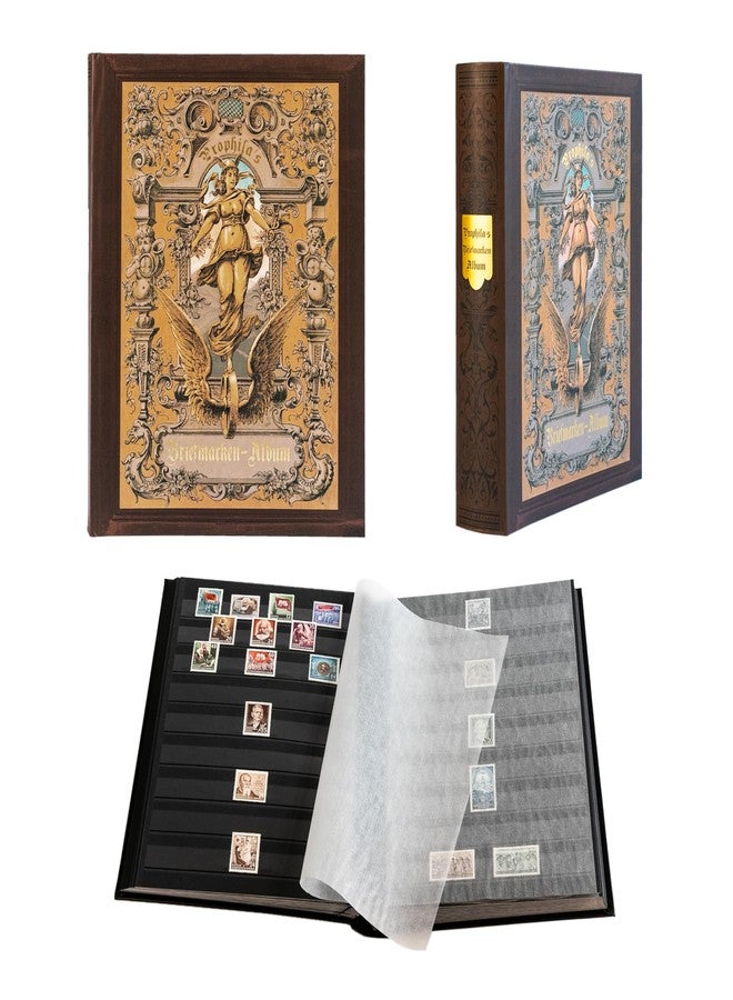 Prophila Collection ألبوم هواة جمع الطوابع من بروفيلا، يحتوي على 60 صفحة سوداء بتصميم تراثي. - Image 1