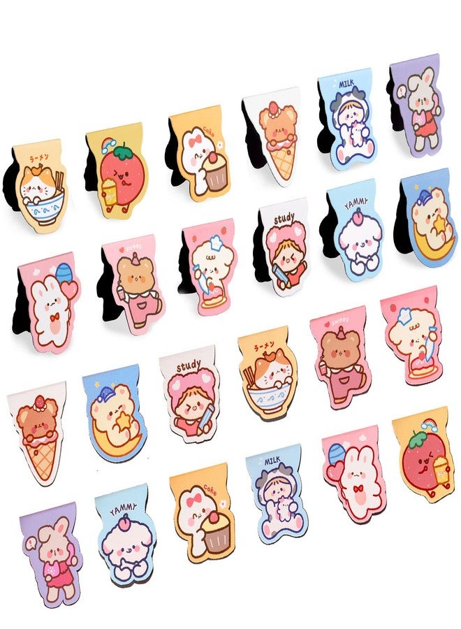 DIBALIYI 24 PCS Cute Magnetic Bookmarks, Assorted Magnet Book Markers Set, Colorful Magnetic Page Clips for Books Students Teachers School Home Office - Image 1