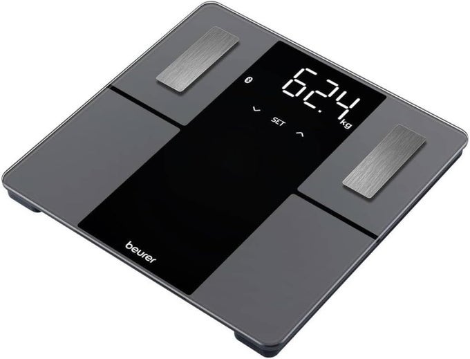 BF500 SMART BODY ANALYSIS SCALE WITH BLUETOOTH APP ACCURATE DIGITAL DIAGNOSTIC SCALE MEASURES BODY FAT MUSCLE MASS CALORIC NEEDS 396 LBS XL DISPLAY