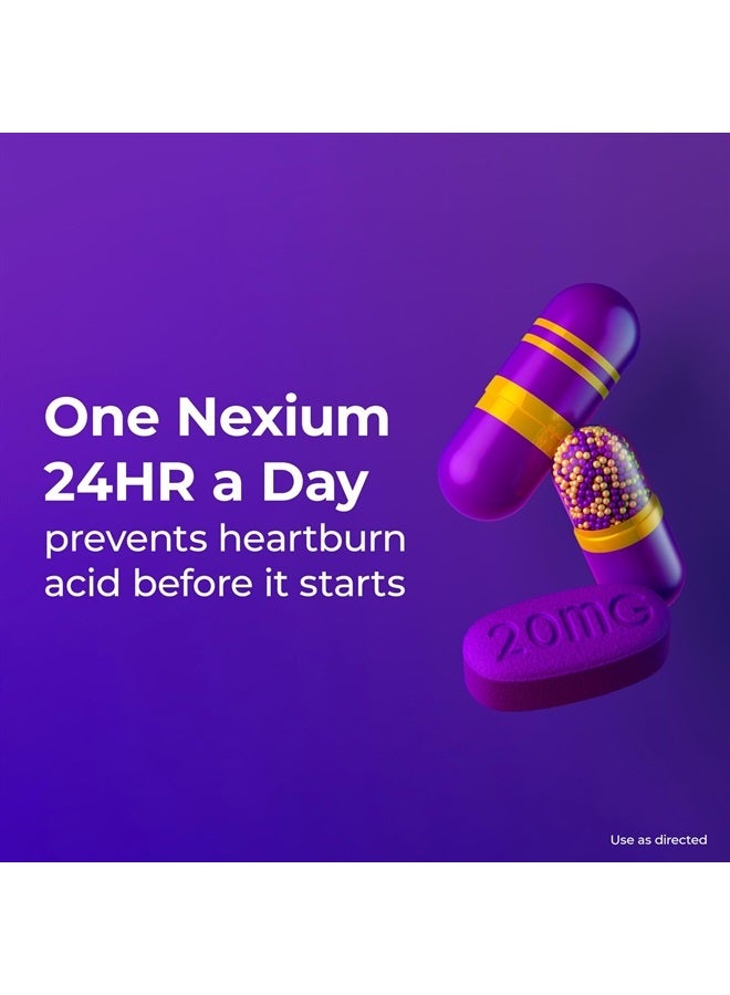 NEXIUM كبسولات 24HR Clear Minis Acid Reducer لتخفيف حرقة المعدة والإطلاق المتأخر للحماية طوال اليوم وطوال الليل من حرقة المعدة المتكررة، دواء يحتوي على إيزوميبرازول المغنيسيوم - 42 كبسولة - Image 2