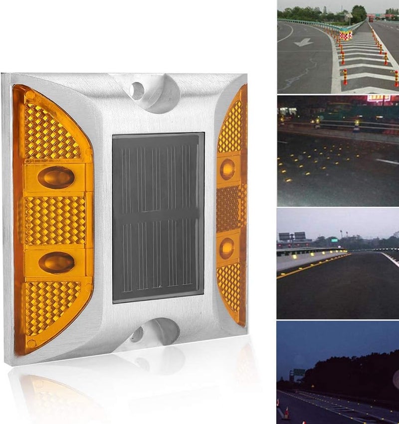 klarako 2-Sided Reflector Road Pavement Marker, Road Reflector Aluminum Reflector with LED, Emergency Reflector Flashing Security Accessories - Image 3