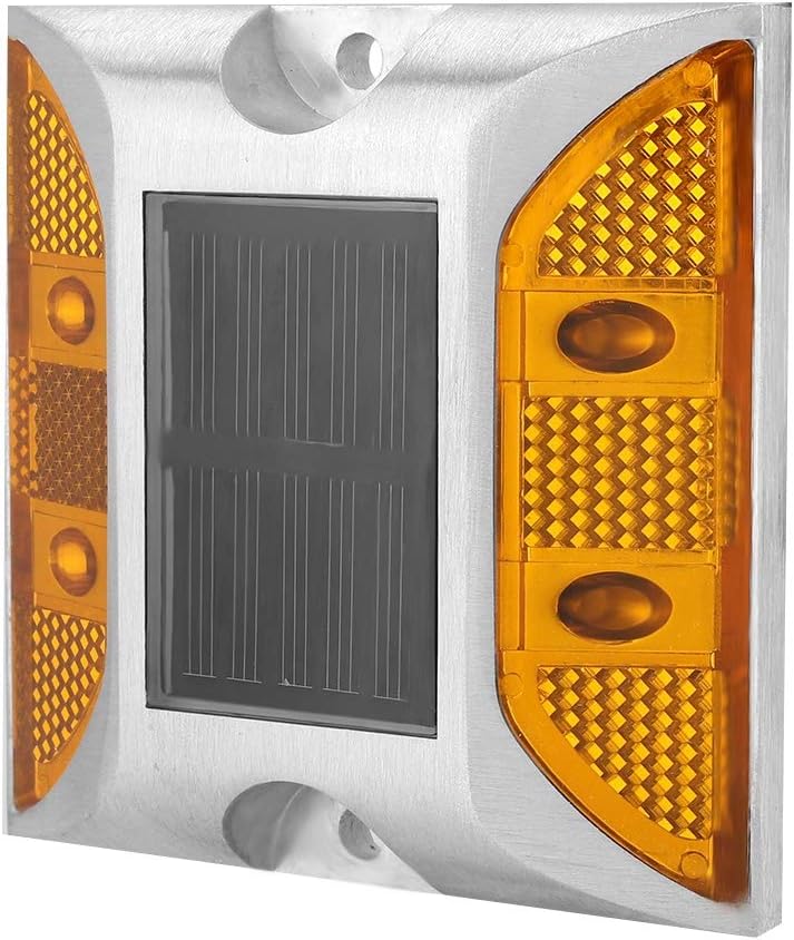 klarako 2-Sided Reflector Road Pavement Marker, Road Reflector Aluminum Reflector with LED, Emergency Reflector Flashing Security Accessories - Image 1