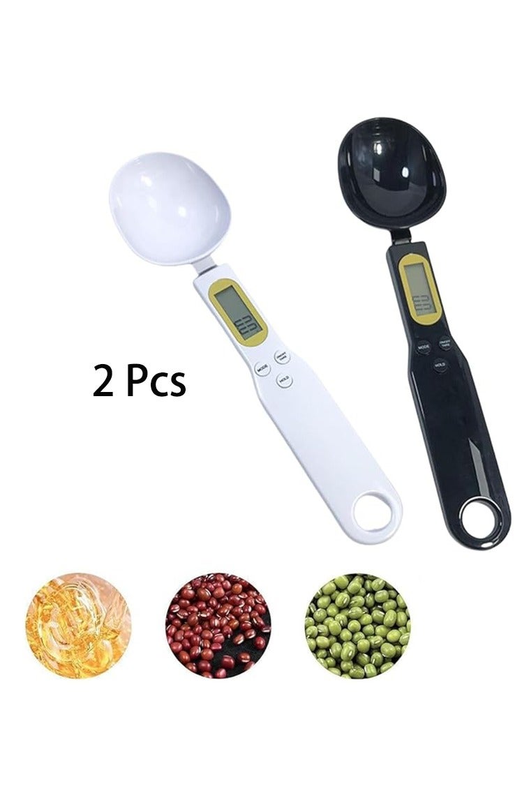 2 Pcs Food Scale Spoon, Digital Kitchen Scale High Precision Small Scale with Tare Function Weighing and Measuring Dry Liquid Ingredient Milk Tea Flour Medicine 1.1lb/500g(0.1g) - Image 1