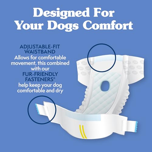 Simple Solution Disposable Female Dog Diapers, Absorbent Leak Proof Protection for Incontinence, Puppy Training, Heat Cycle, Travel, and Housebreaking, Medium Dogs, 15–23 Inch Waist, 12 Count - Image 3