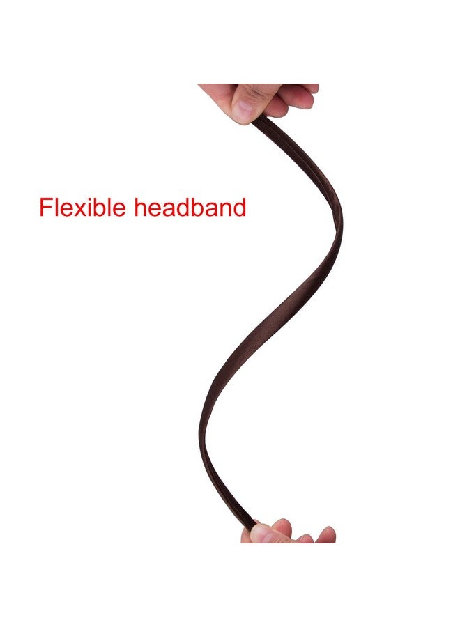 Duufin 50 Pieces Satin Headbands 1 Centimeter DIY Headband Colorful Satin Covered Headband Girls and Women, 25 Colors - Image 3