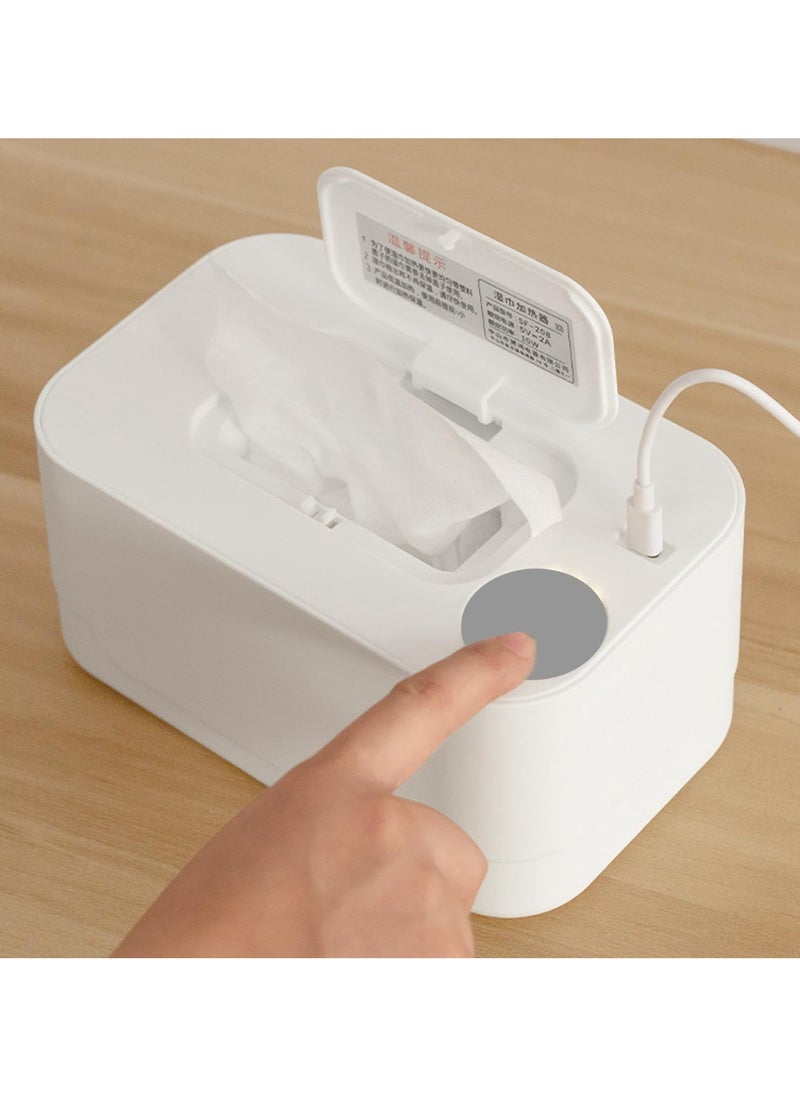 unikbebe Baby Wipe Warmer, USB Powered Wipe Warmer with Thermostat Temperature, Portable Wipe Warmer, Silent & Moisturizing, Heat Preservation for Baby Wipes, Tissues, Wet Wipes Dispenser for Travel and Home Use, White, Mechanical WITHOUT LED Display and Control Button  - Image 2