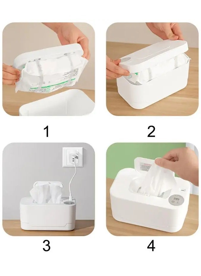 Baby Wipe Warmer, USB Powered Wipe Warmer with Thermostat Temperature, Portable Wipe Warmer, Silent & Moisturizing, Heat Preservation for Baby Wipes, Tissues, Wet Wipes Dispenser for Travel and Home Use, White, Mechanical WITHOUT LED Display and Control Button - pzsku/ZE8C478875CE2BE10E9ACZ/45/_/1740628161/f1ce776f-6f92-4284-aa8e-7c1c98eb73cc