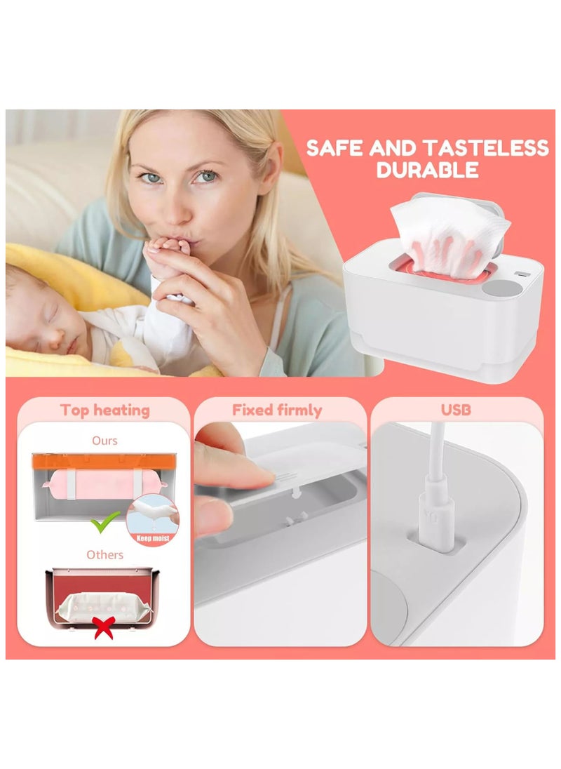 unikbebe Baby Wipe Warmer, USB Powered Wipe Warmer with Thermostat Temperature, Portable Wipe Warmer, Silent & Moisturizing, Heat Preservation for Baby Wipes, Tissues, Wet Wipes Dispenser for Travel and Home Use, White, Mechanical WITHOUT LED Display and Control Button  - Image 3