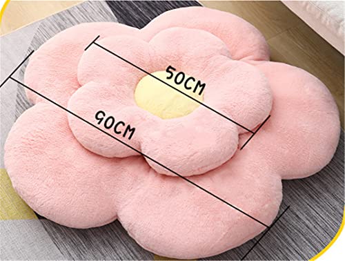 YILANLAN Cute Flower Cushion Plush Floor Pillow Casual Comfortable Pillow Office Living Room Bed Decoration Cushion Simple Room Decoration (50cm, Brown) - Image 4