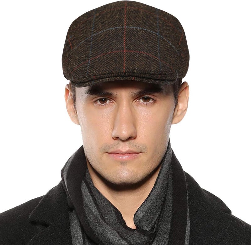 Sumolux Mens Newsboy Cap Winter Beret Hat Cabbie Flat Cap - Image 2