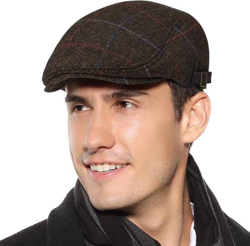 Sumolux Mens Newsboy Cap Winter Beret Hat Cabbie Flat Cap - Image 1