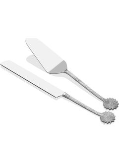 Lamedore Fiesta 2-Piece Cake Serving Set Silver 