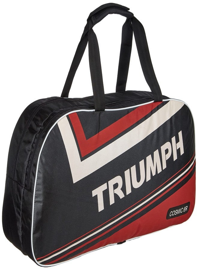 ترايامف مضرب تنس الريشة خفيف الوزن من مادة الجرافيت المركبة من تريومف سونيك مع حقيبة تنس الريشة ذات قسمين من كوزميك-6 آر باللونين الأسود والأحمر - Image 3